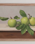 "Green Apples with Blue Background" Fine Art Print
