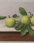 "Green Apples with Blue Background" Fine Art Print