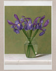 "Irises With Green Background" Fine Art Print