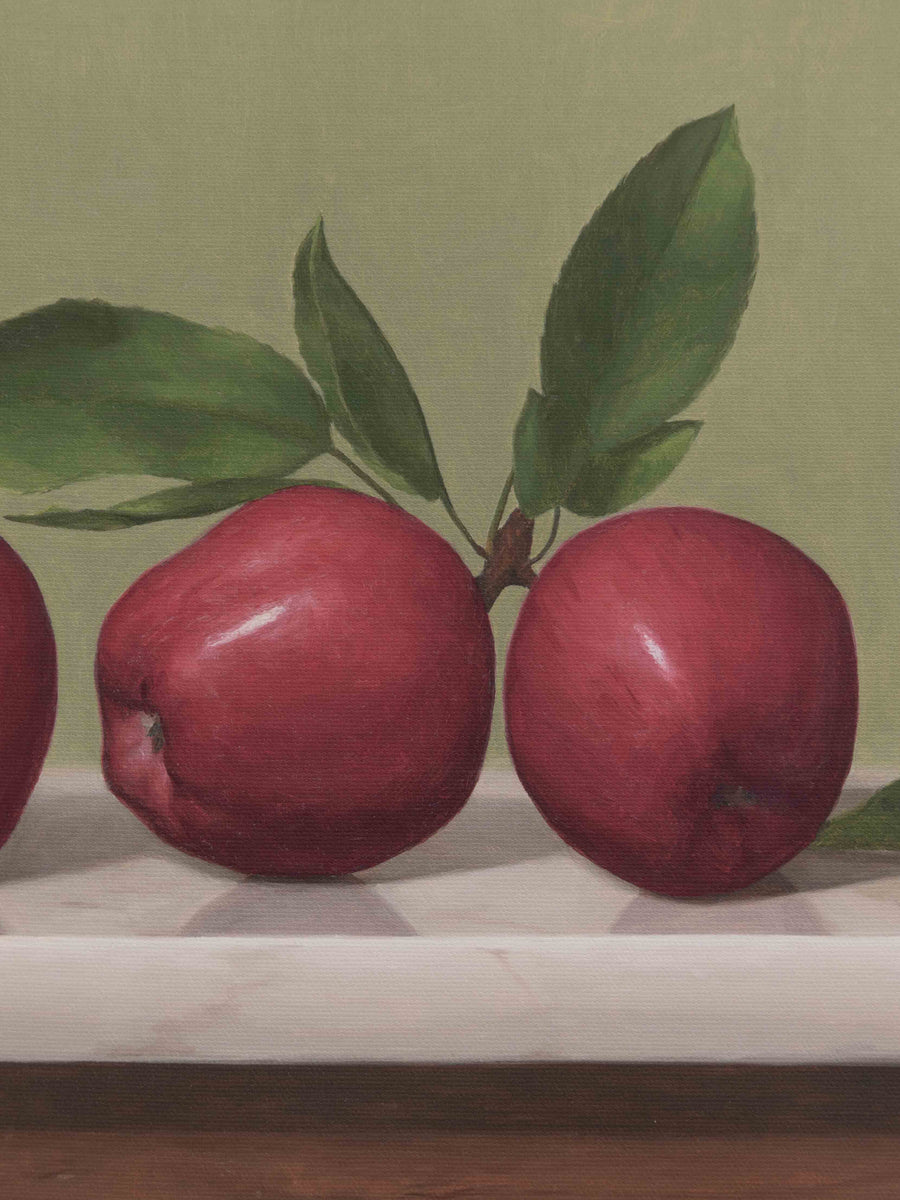 "Red Apples with Green Background" Fine Art Print