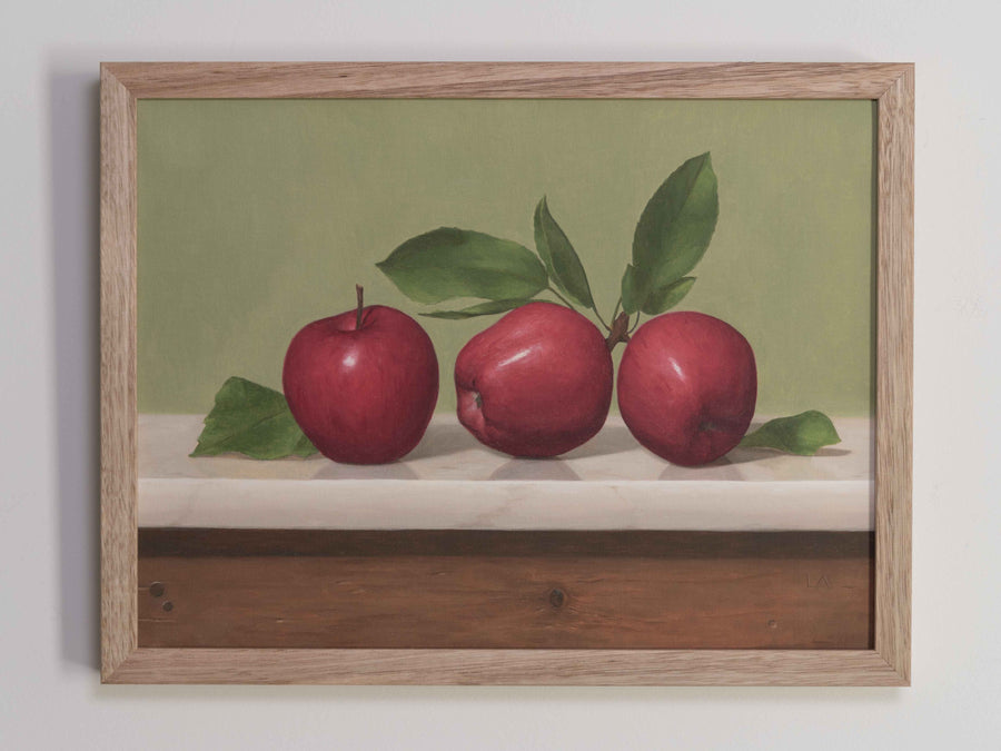 "Red Apples with Green Background" Fine Art Print