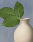 "Rose Leaves White Vase" Fine Art Print