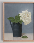 "White Rose in Black Vase" Fine Art Print