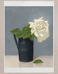 "White Rose in Black Vase" Fine Art Print