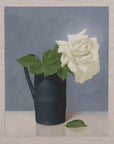 "White Rose in Black Vase" Fine Art Print