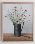 "Wild Scabious in Black Vase" Fine Art Print