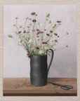 "Wild Scabious in Black Vase" Fine Art Print