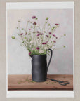 "Wild Scabious in Black Vase" Fine Art Print