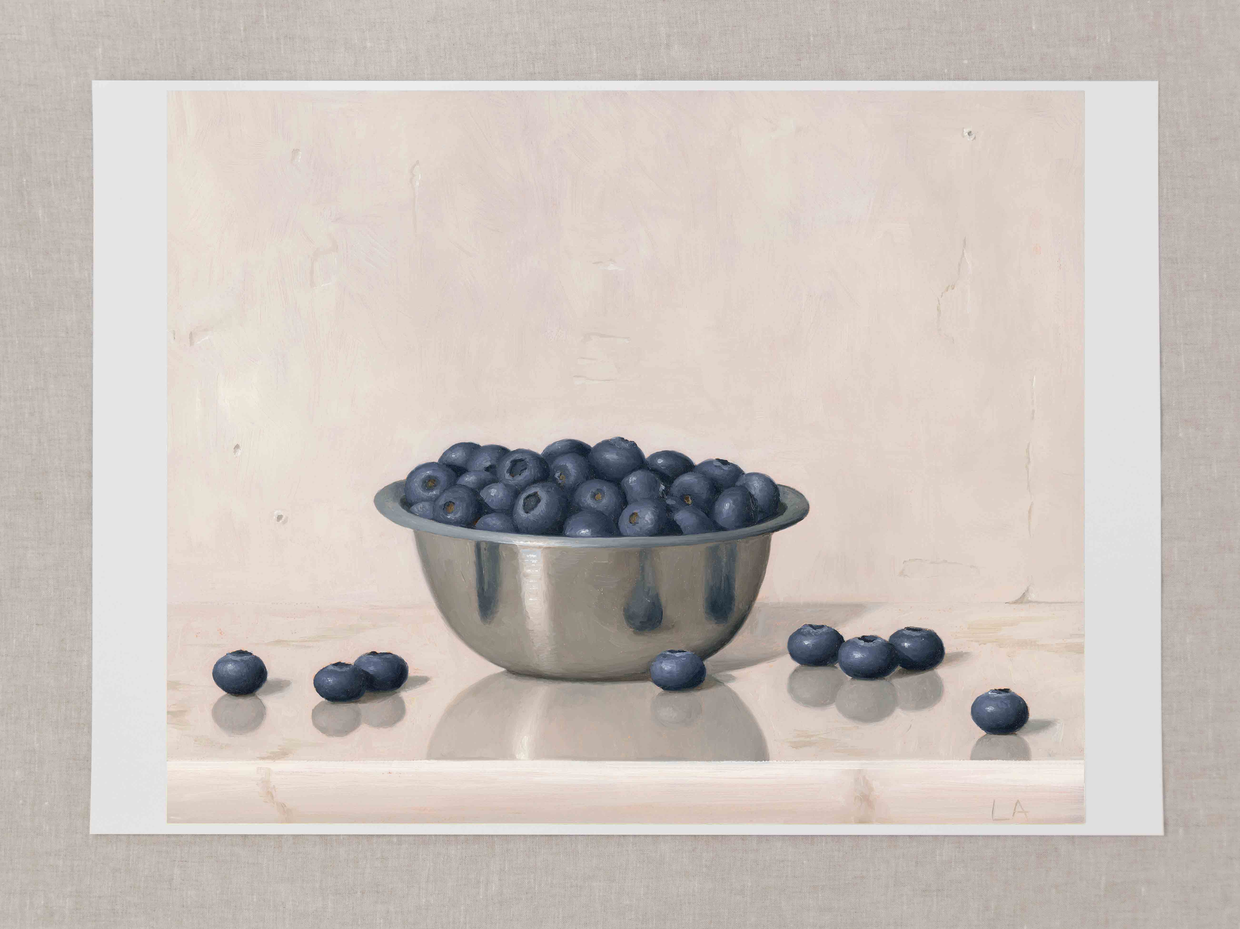 "Blueberries Silver Bowl" Fine Art Print