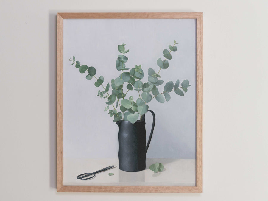 "Blue Gum in Black Vase" Fine Art Print