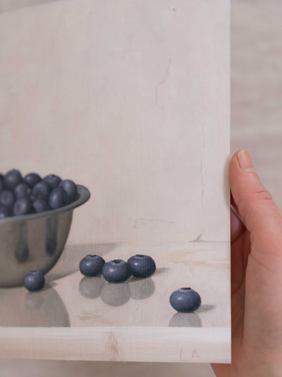 "Blueberries Silver Bowl" Fine Art Print