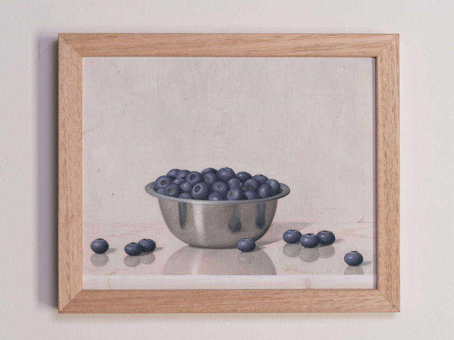 "Blueberries Silver Bowl" Fine Art Print