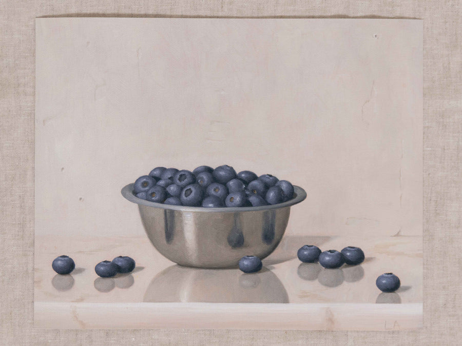 "Blueberries Silver Bowl" Fine Art Print
