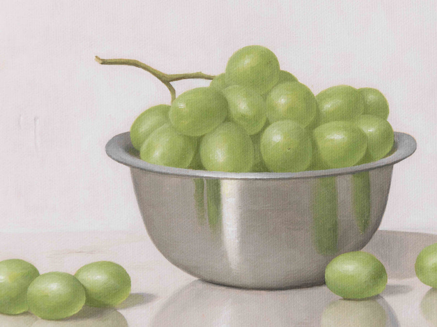 "Green Grapes Silver Bowl" Fine Art Print