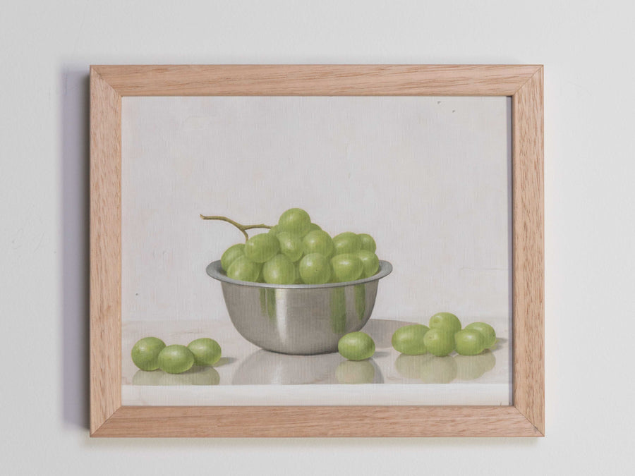 "Green Grapes Silver Bowl" Fine Art Print