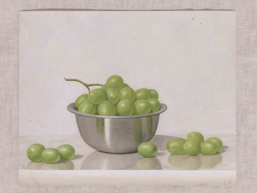 "Green Grapes Silver Bowl" Fine Art Print