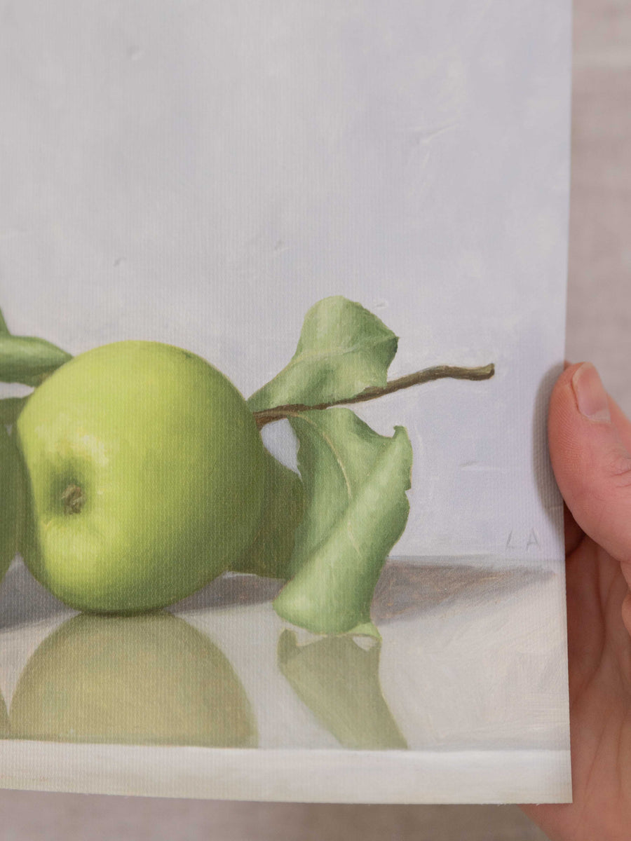 "A Pair of Apples With Leaves" Fine Art Print