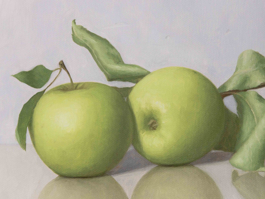 "A Pair of Apples With Leaves" Fine Art Print