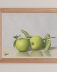 "A Pair of Apples With Leaves" Fine Art Print