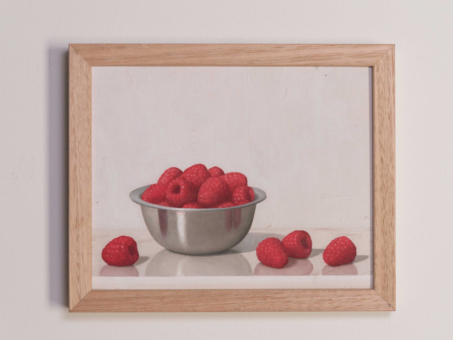 "Raspberries Silver Bowl" Fine Art Print