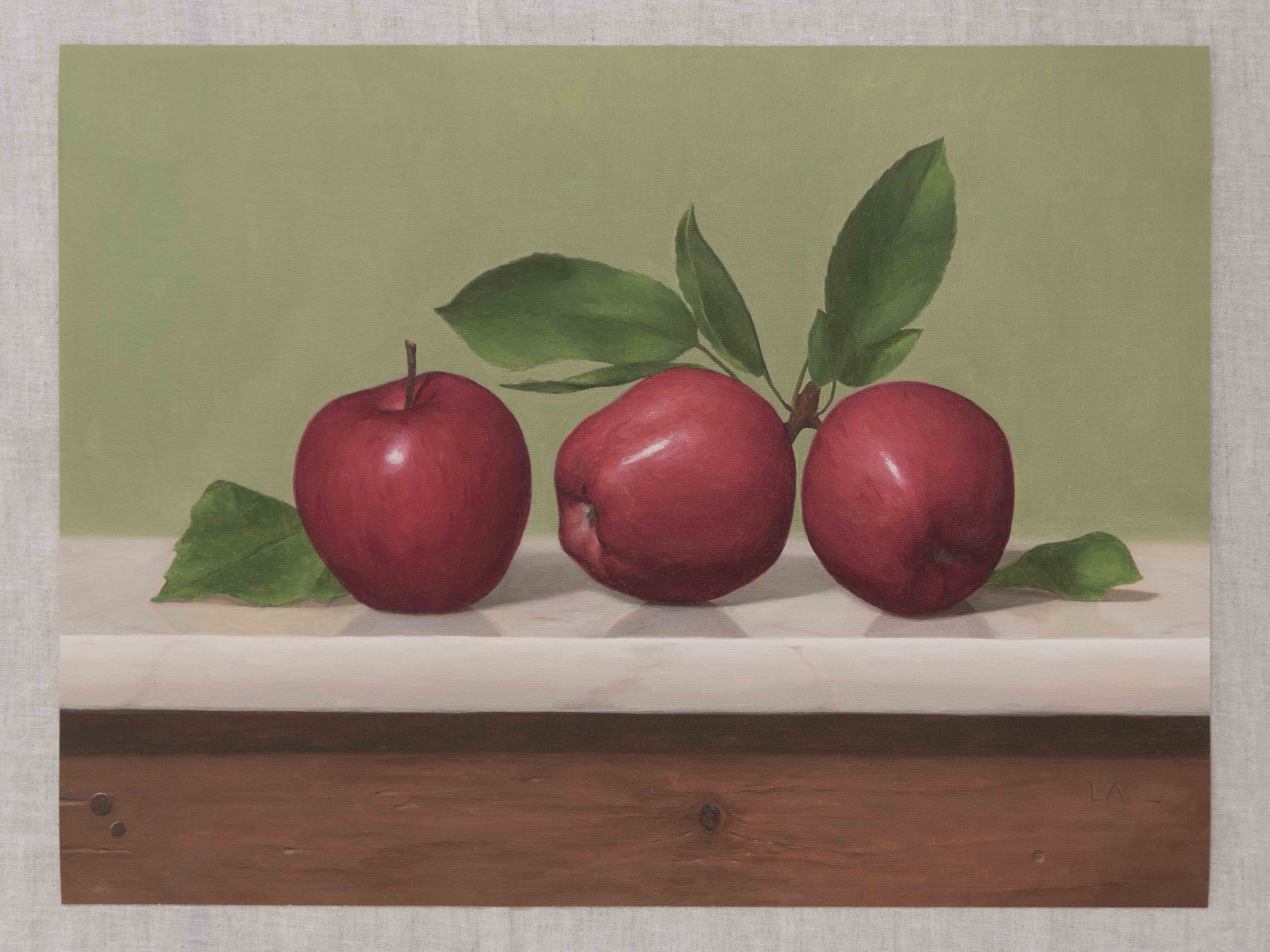 "Red Apples with Green Background" Fine Art Print
