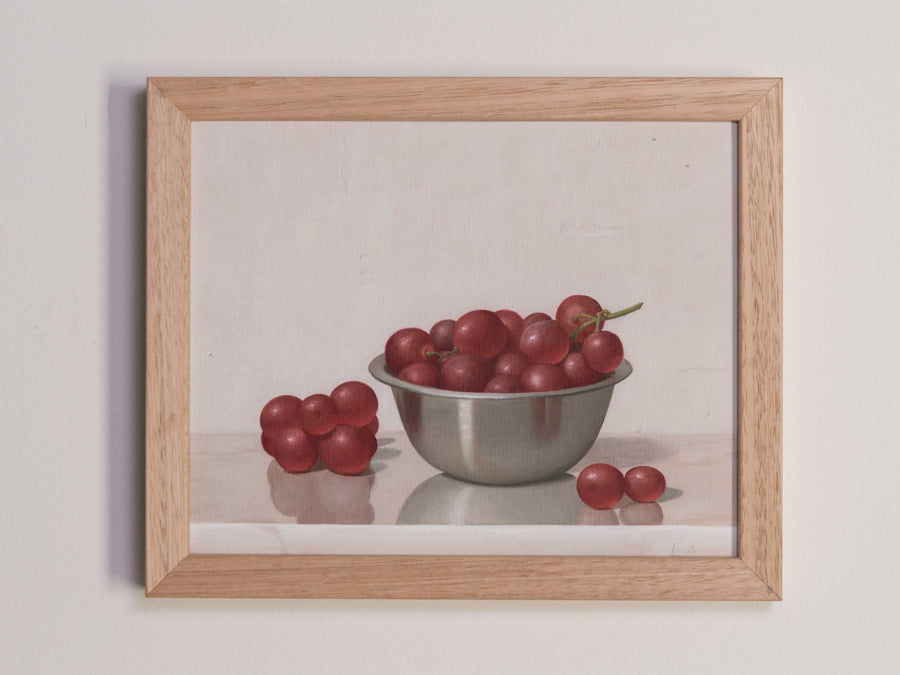 "Red Grapes Silver Bowl" Fine Art Print