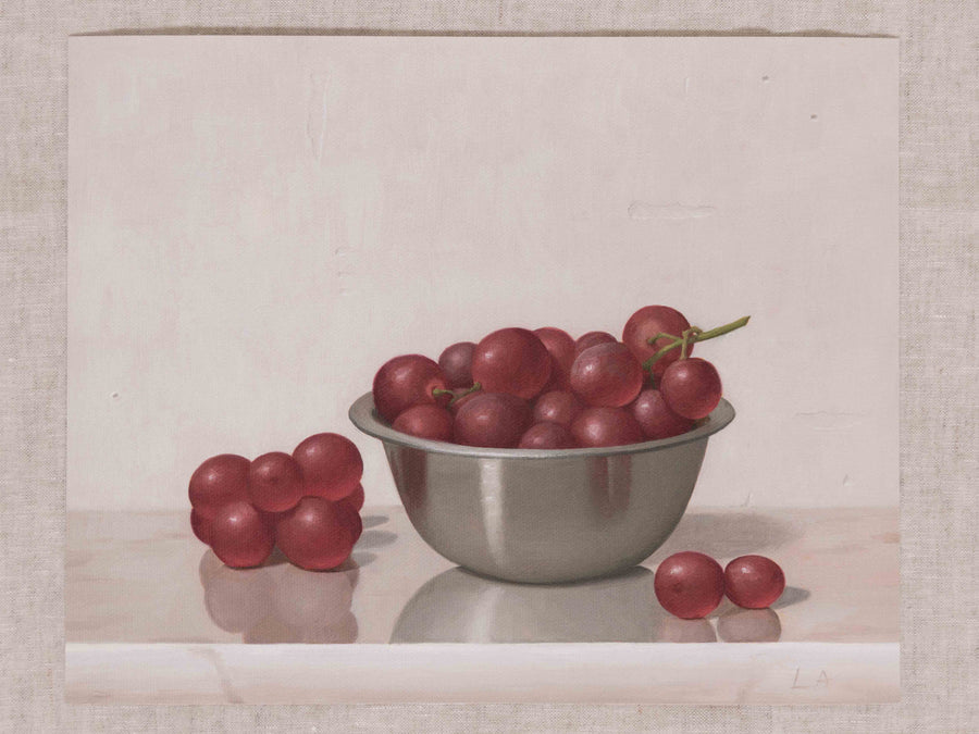 "Red Grapes Silver Bowl" Fine Art Print