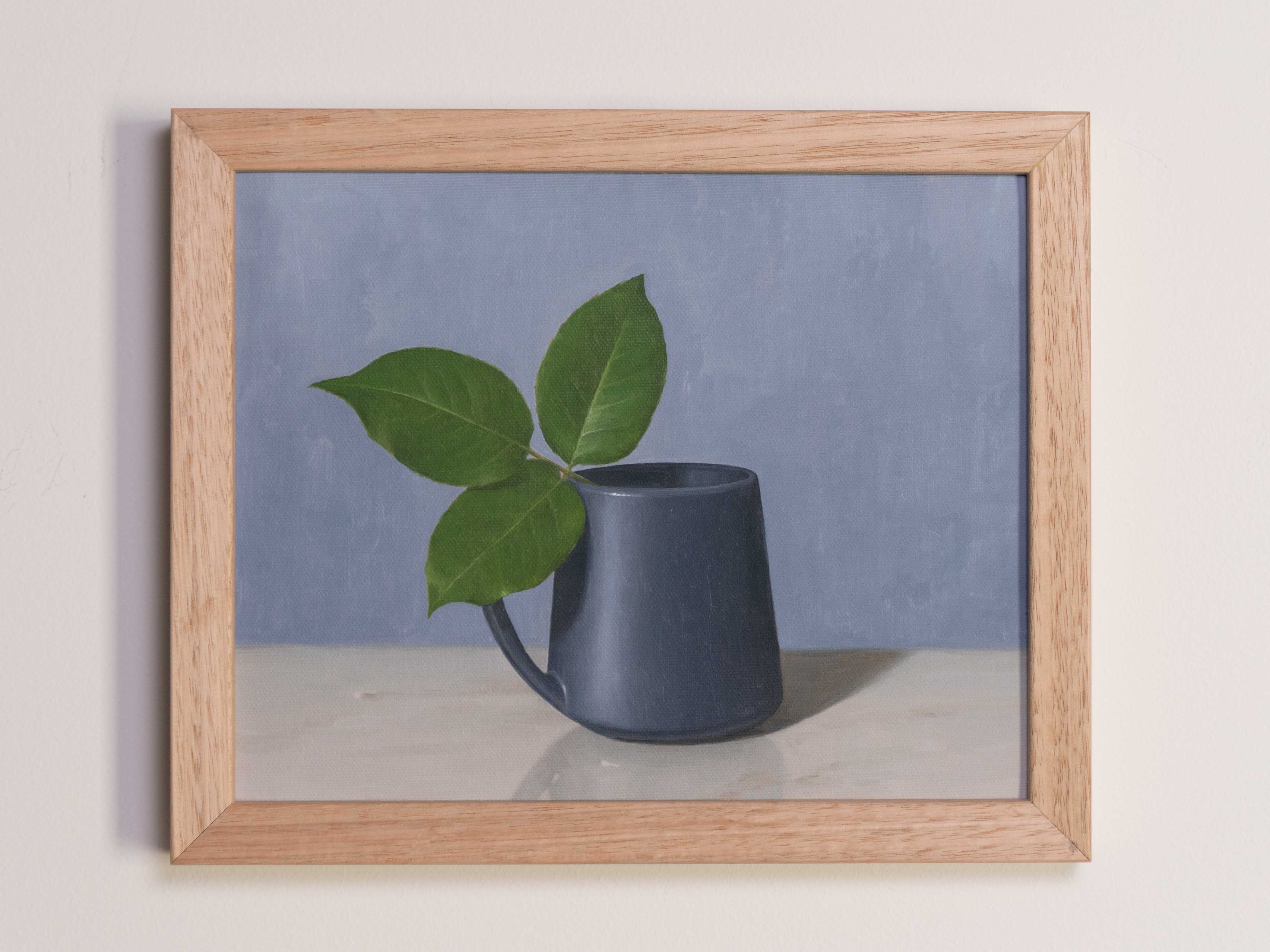 "Rose Leaves Blue Mug" Fine Art Print