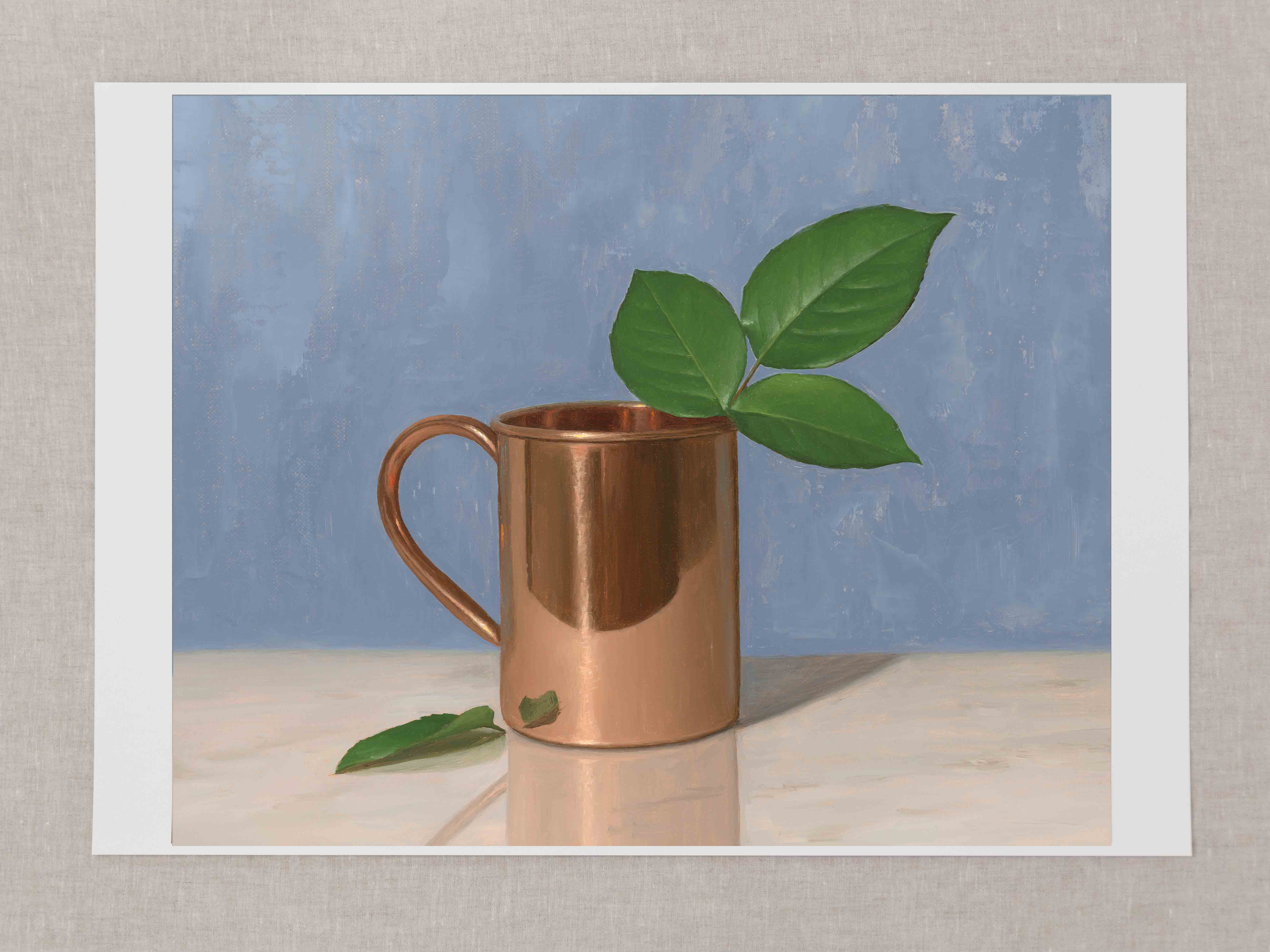 "Rose Leaves Copper Mug" Fine Art Print