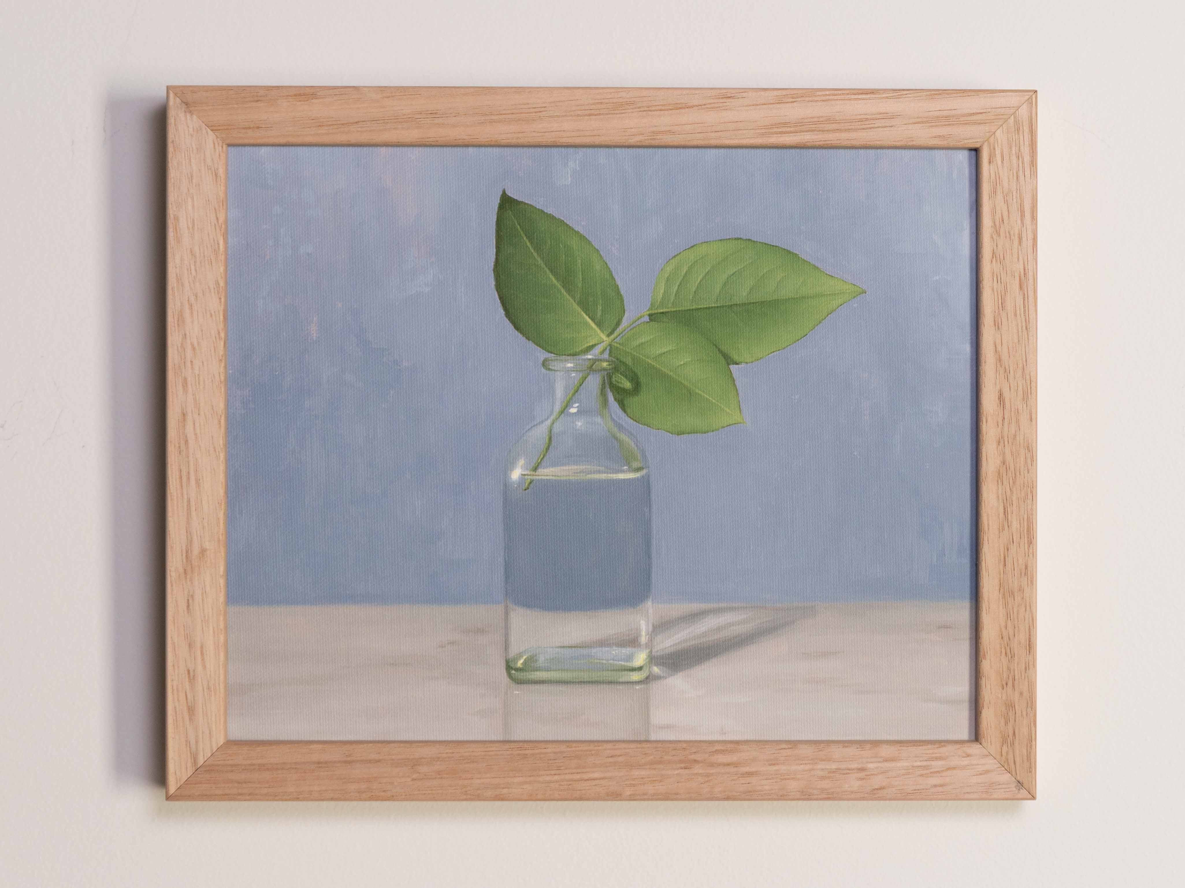 "Rose Leaves Glass Vase" Fine Art Print