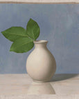 "Rose Leaves White Vase" Fine Art Print