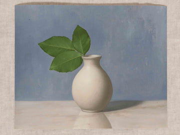 "Rose Leaves White Vase" Fine Art Print